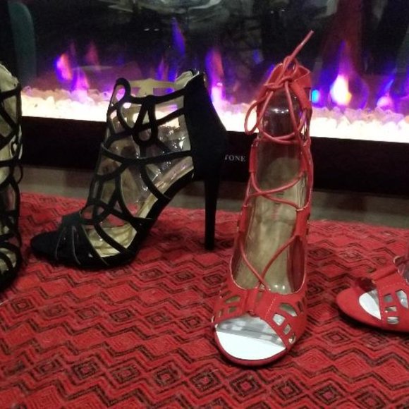 High Heel Zip back Sandals - Picture 1 of 5